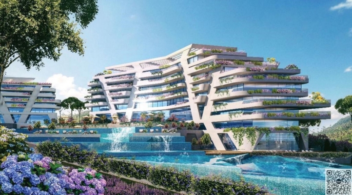 Hình ảnh một Hotel tại dự án ở Phan Thiết, lấy cảm hứng thiên nhiên cây xanh - mặt nước