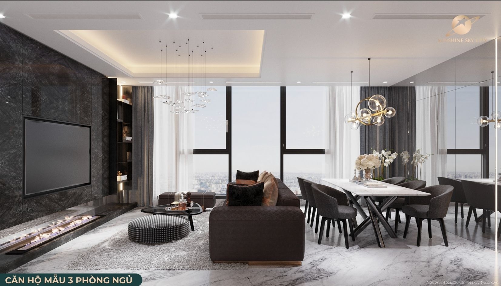 Căn Hộ 3 Phòng Ngủ Dự án Sunshine Sky City Quận 7