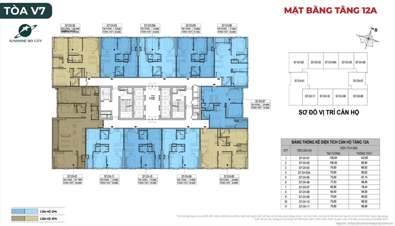 Mặt Bằng Toà V7 Dự án Sunshine Sky City Quận 7
