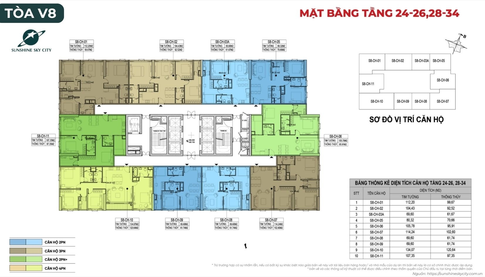 Mặt Bằng Toà V8 Dự án Sunshine Sky City Quận 7
