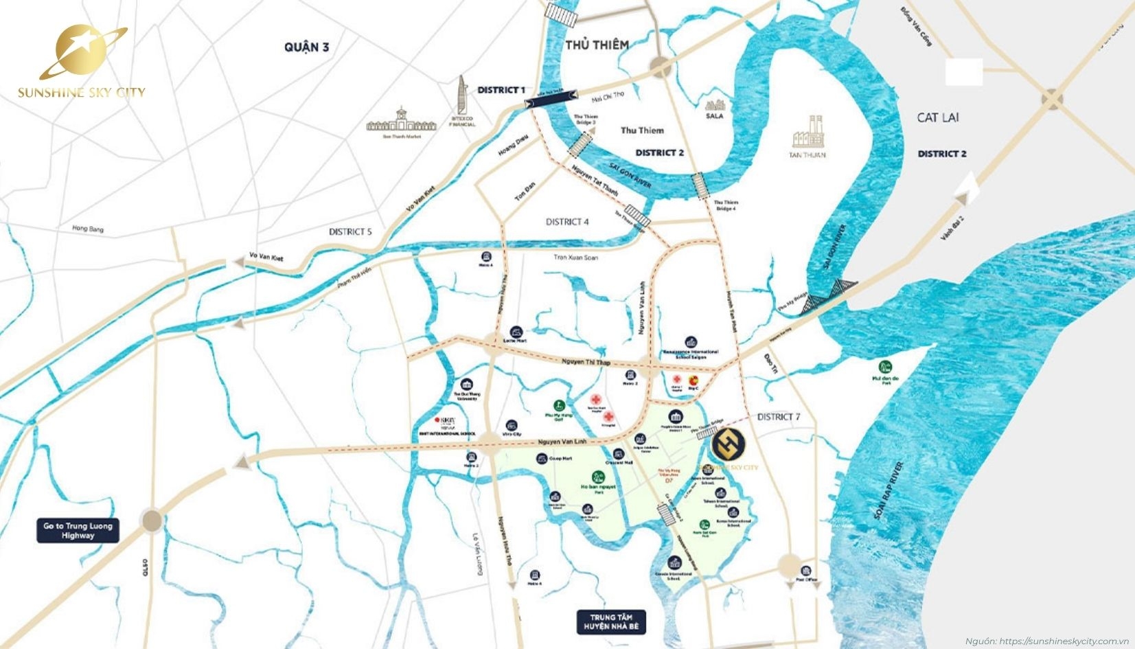 Hoạ đồ Vị Trí Dự án Sunshine Sky City Quận 7