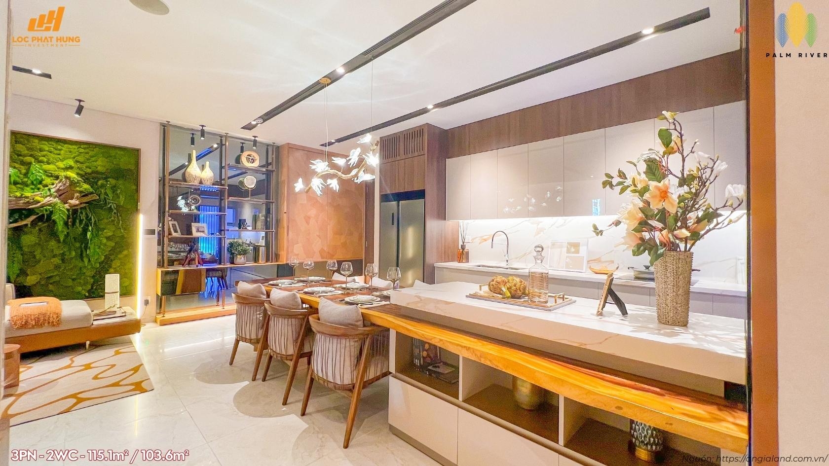 Hình ảnh thực tế căn hộ 3PN-2WC Palm River Quận 2