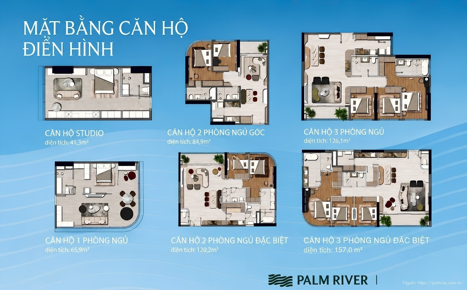 Mặt Bằng Tầng Điển Hình Dự Án Căn Hộ Chung Cư Palm RIver Quận 2